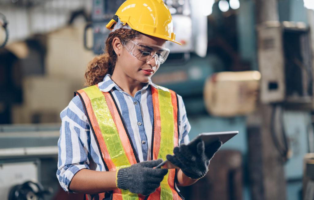 professional women engineer checklist automated CNC in factory